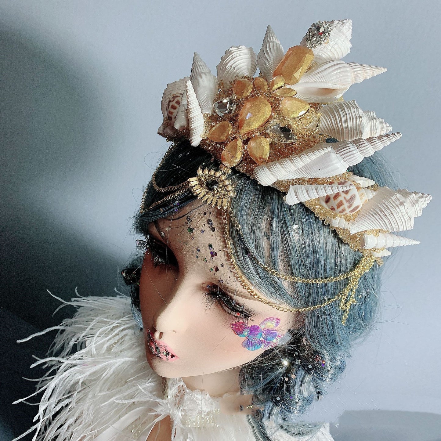 Coiffe de princesse sirène rétro Ocean Wind
