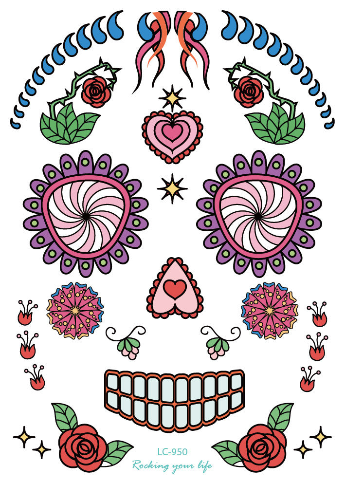 Waterproof Halloween Face Sticker Tatoo