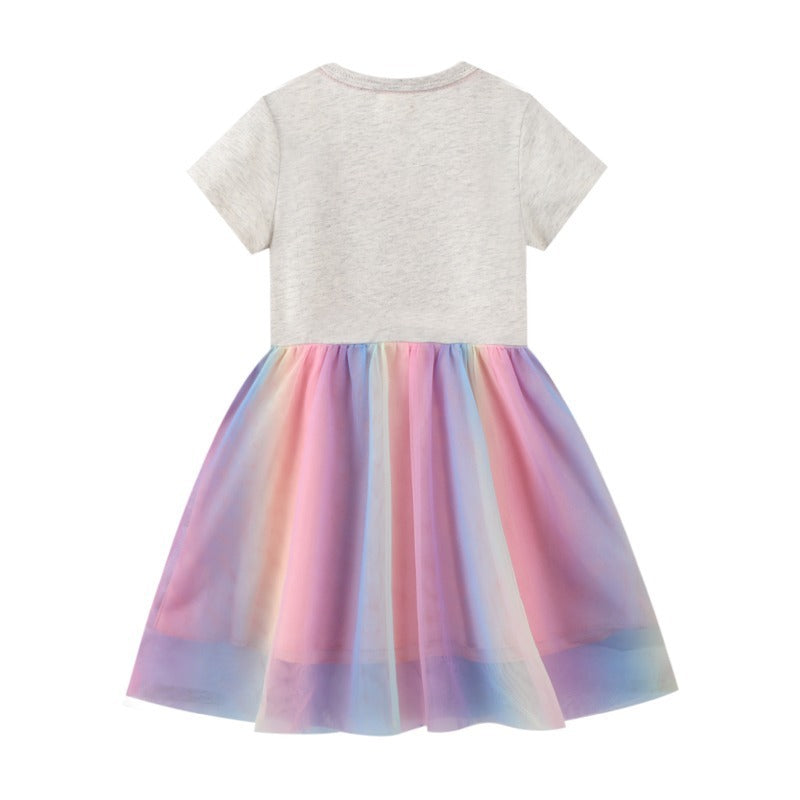Robe décontractée en maille à paillettes pour filles