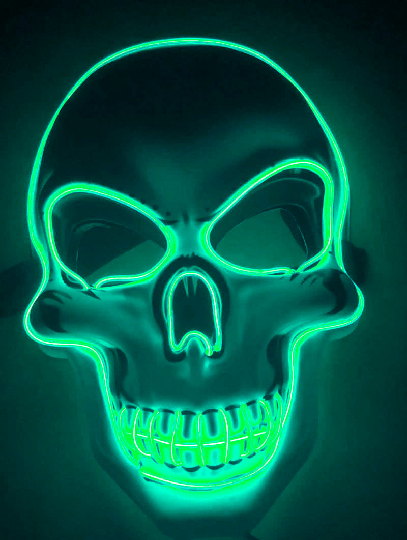 Masque squelette d'Halloween à LED