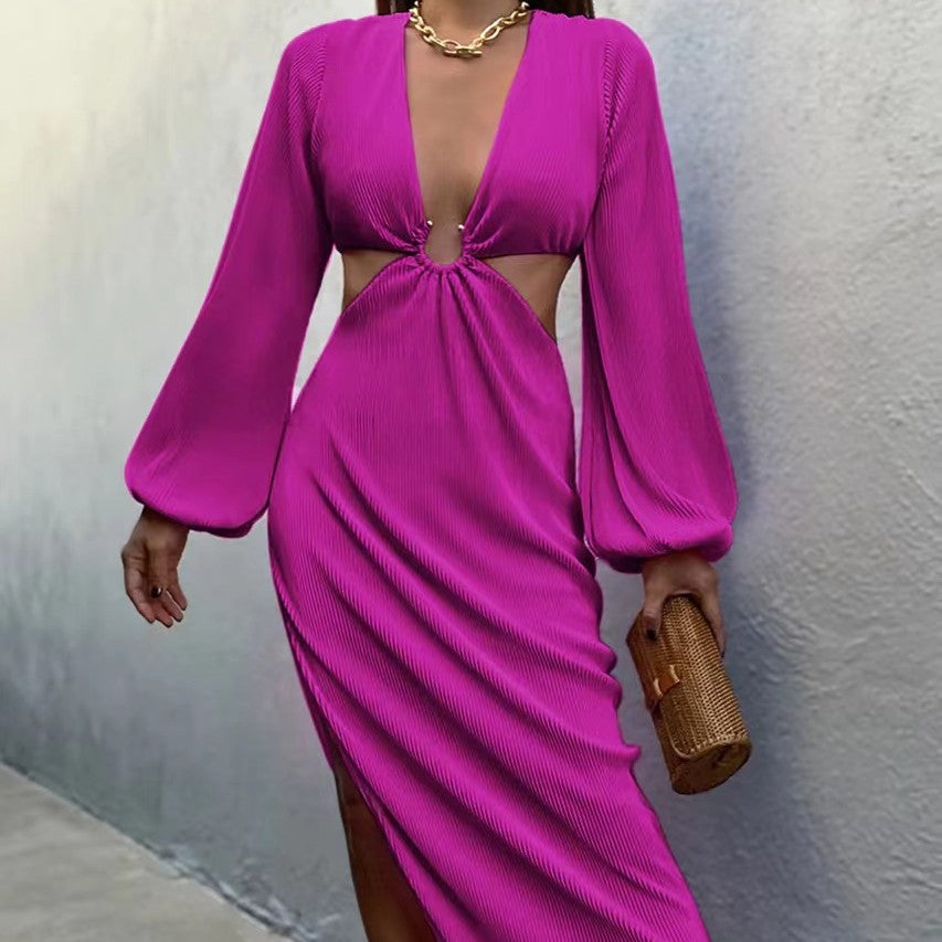 Vestidos de mujer sin cintura plisados prensados