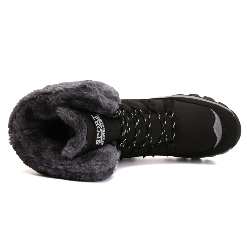 Zapatos de algodón de gran tamaño, botas de nieve de caña alta, zapatos de mujer