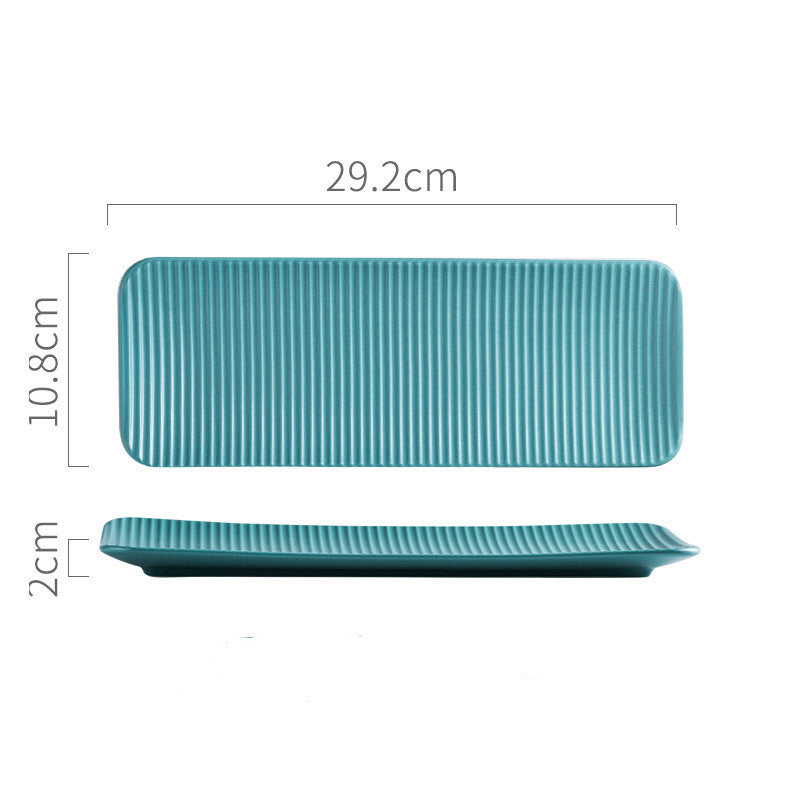 Japanese Creative Sushi Plate Pottery Long Plate