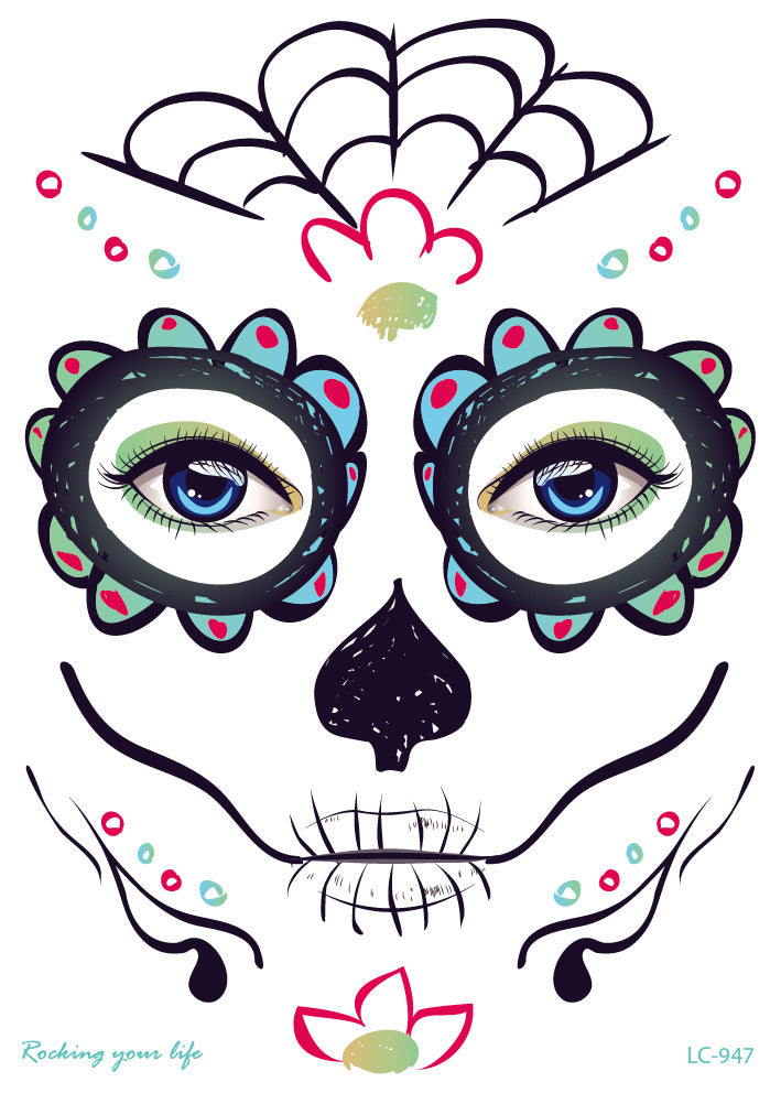 Waterproof Halloween Face Sticker Tatoo