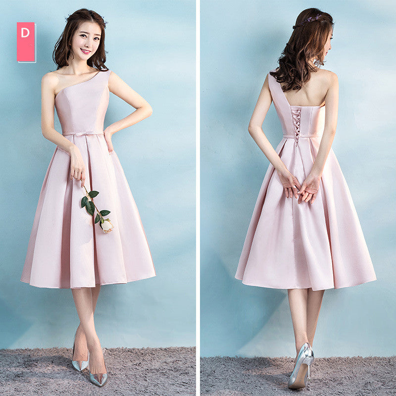 One-shoulder Satin Evening Dress