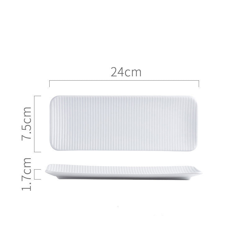 Japanese Creative Sushi Plate Pottery Long Plate