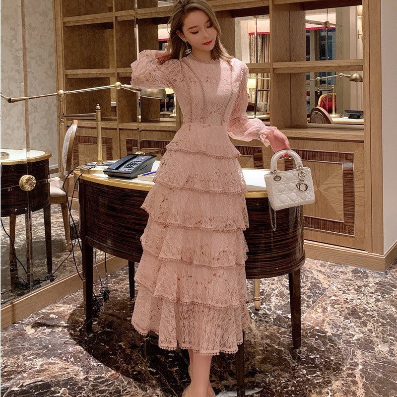 Vestido de encaje bordado de encaje para mujer