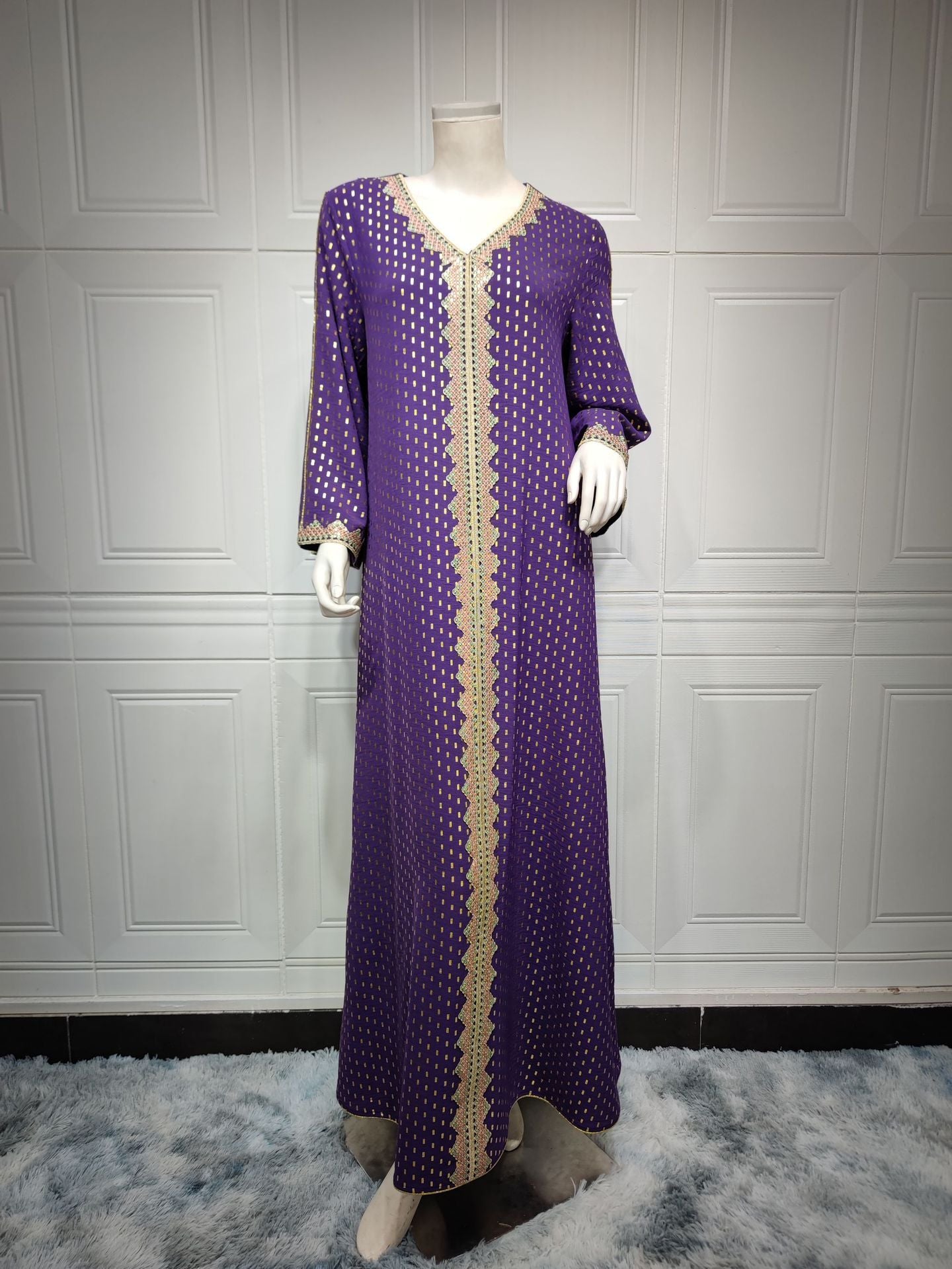 Vestido musulmán de Dubái para el verano con efecto bronceado