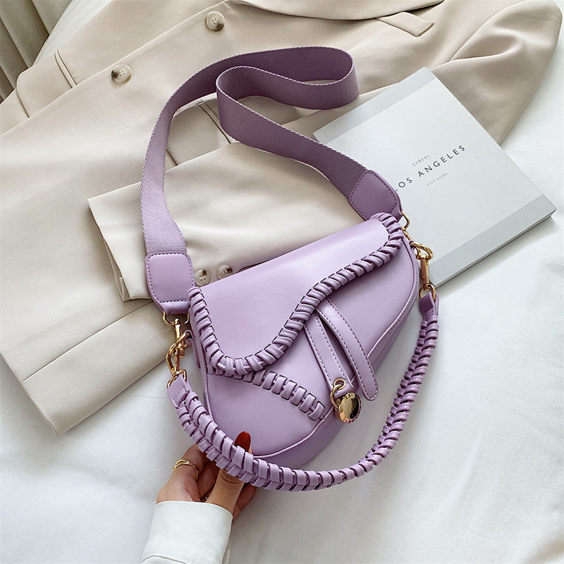 Fashion Texture Messenger Bag Ladies All Match Saddle Bag