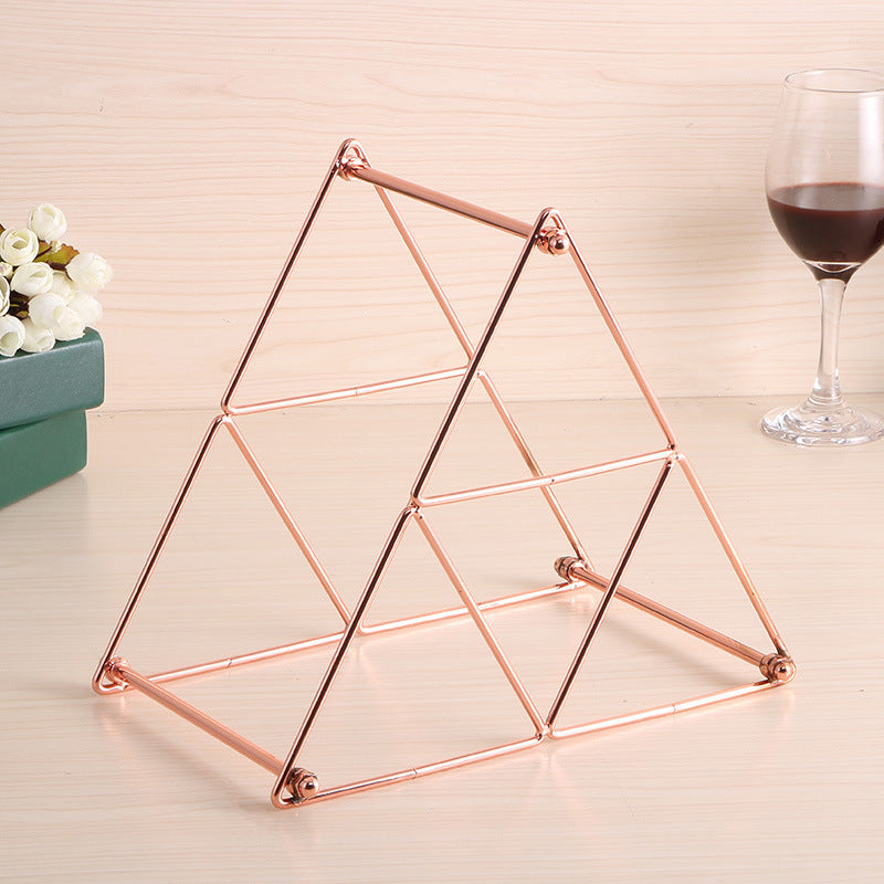 Creative Household Decorative Ornaments Tieyi Red Wine Rack European Pyramid Wine Rack Display Rack Can Be Disassembled and Assembled