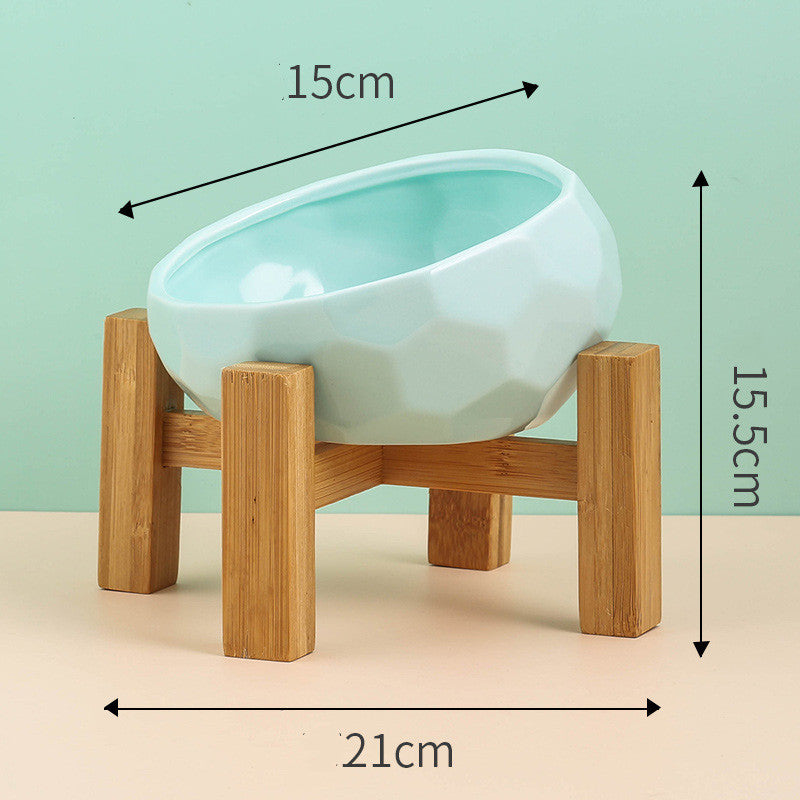 Gamelle en céramique pour chat et chien, avec ouverture oblique