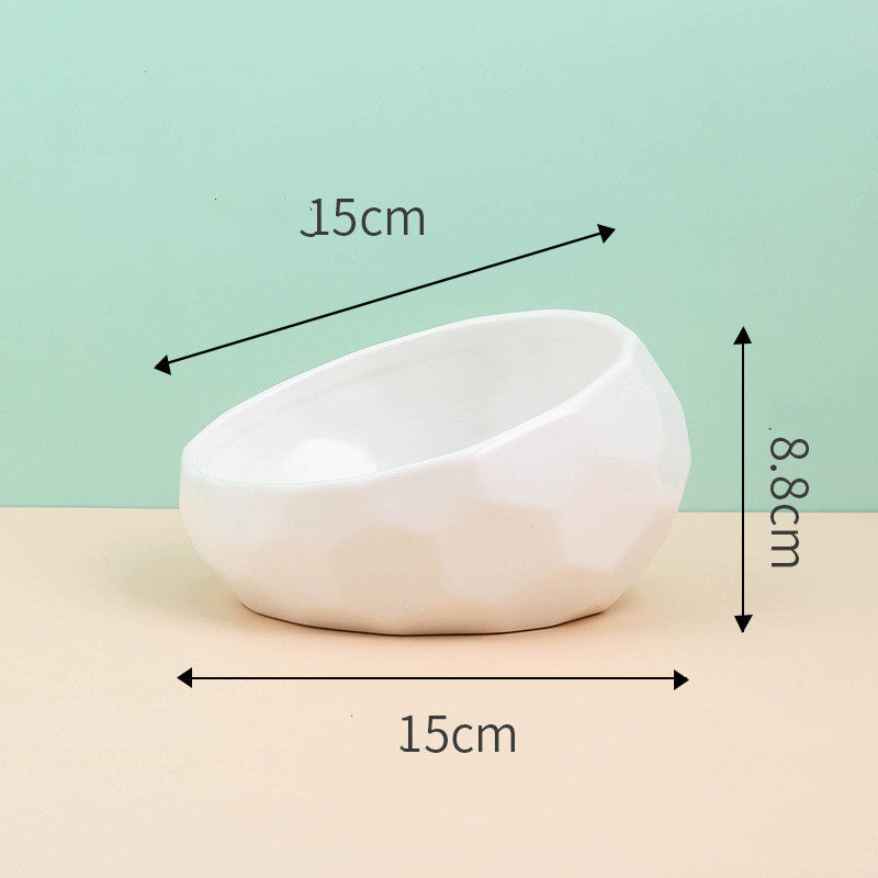 Gamelle en céramique pour chat et chien, avec ouverture oblique