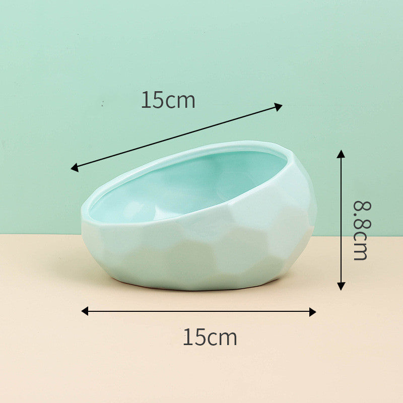 Gamelle en céramique pour chat et chien, avec ouverture oblique