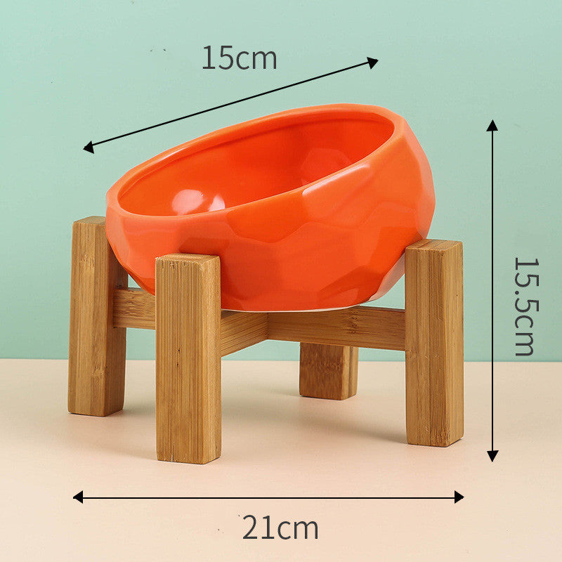 Gamelle en céramique pour chat et chien, avec ouverture oblique