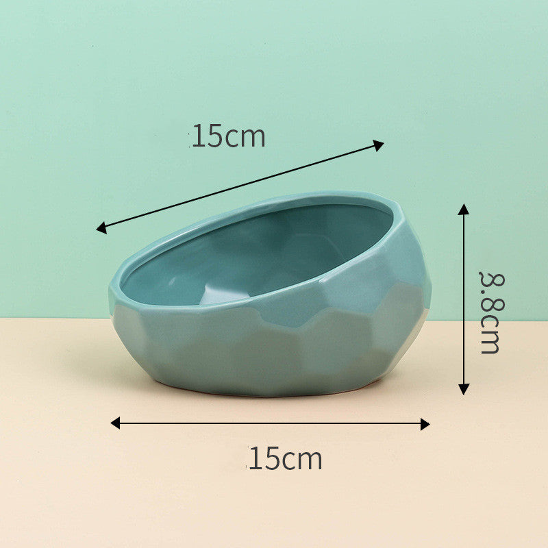 Gamelle en céramique pour chat et chien, avec ouverture oblique
