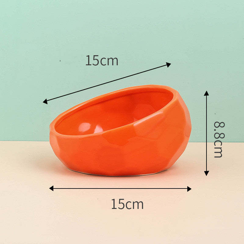 Gamelle en céramique pour chat et chien, avec ouverture oblique