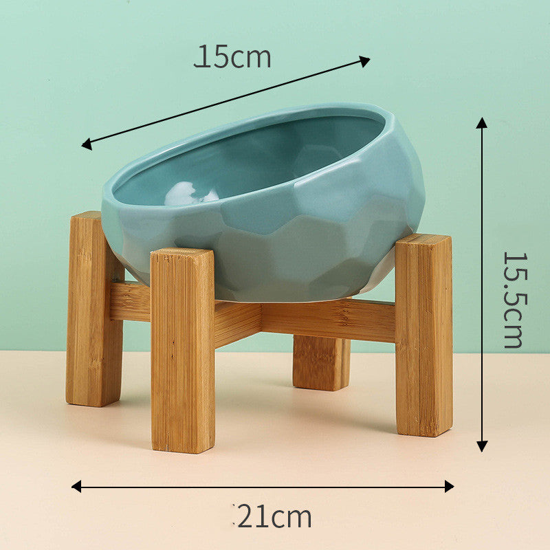 Gamelle en céramique pour chat et chien, avec ouverture oblique