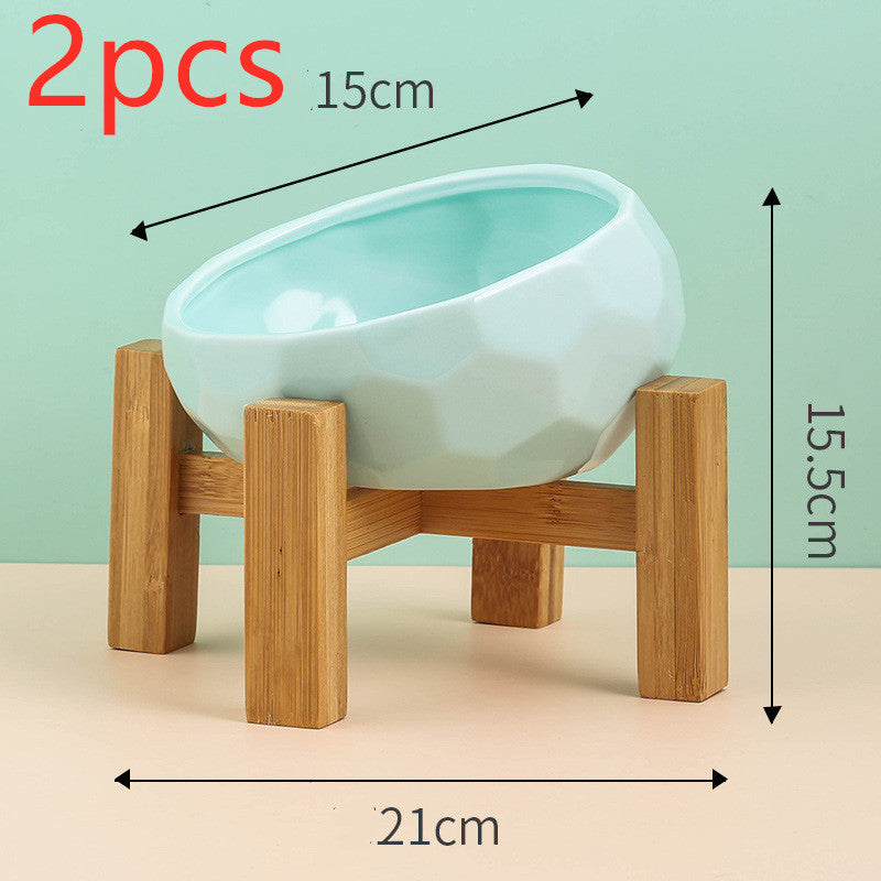 Gamelle en céramique pour chat et chien, avec ouverture oblique