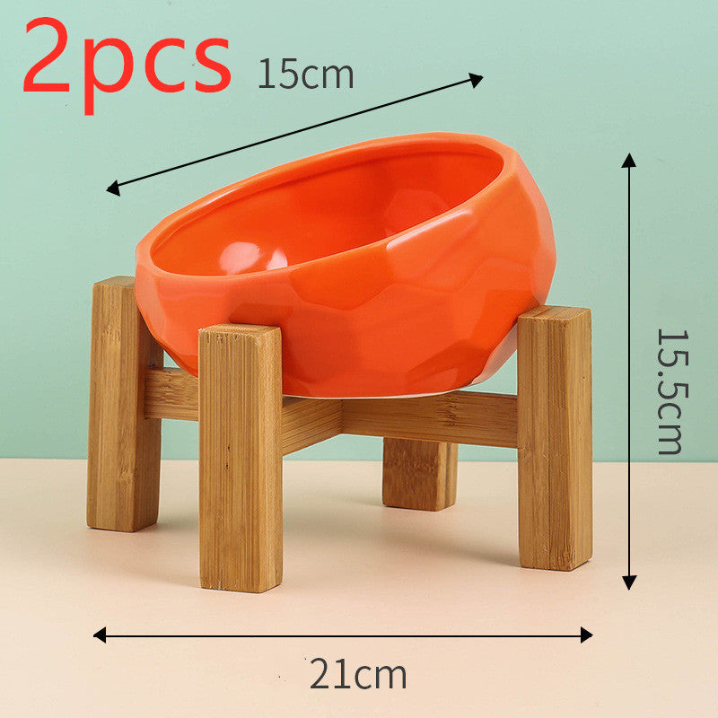 Gamelle en céramique pour chat et chien, avec ouverture oblique
