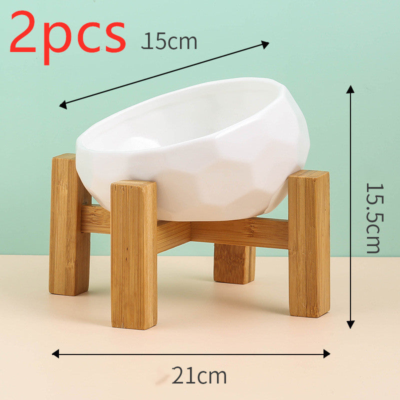 Gamelle en céramique pour chat et chien, avec ouverture oblique