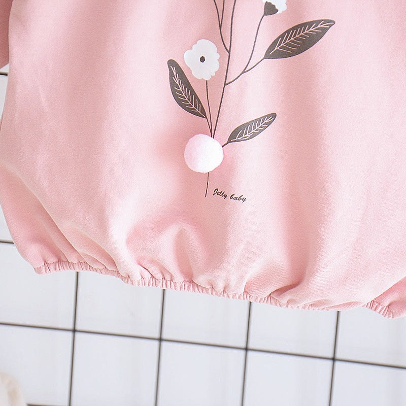 Traje de dos piezas de manga larga para niña de otoño para niños de 1, 2, 3 y 4 años