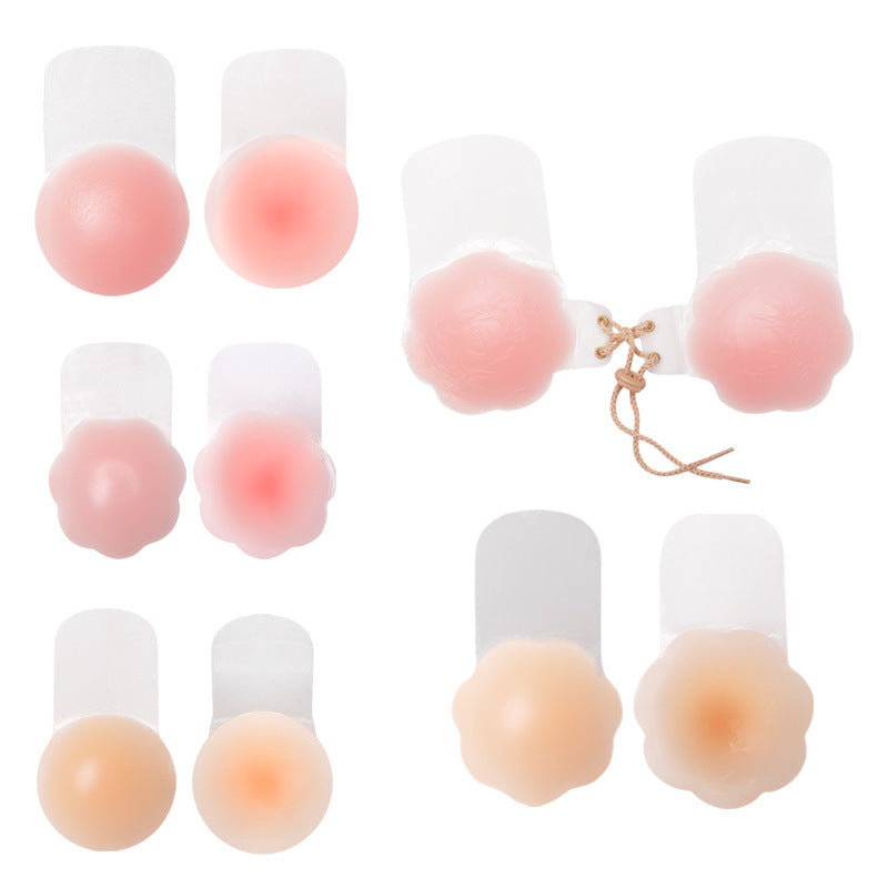 Almohadillas para sujetador con realce de pecho de silicona autoadhesivas reutilizables, invisibles, para vestido de fiesta