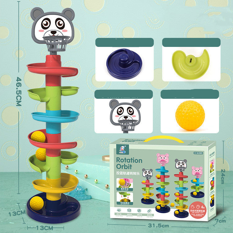 Tour à billes roulantes, puzzle, hochets, piste rotative, jouets Montessori