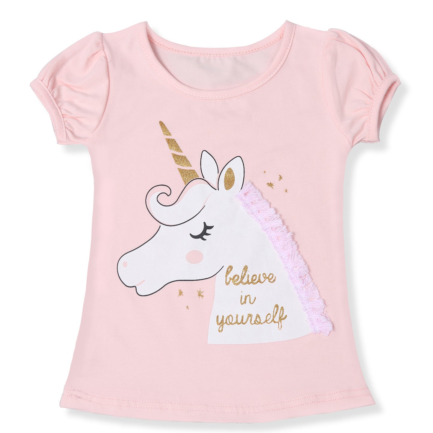 Moda linda caricatura para niños manga corta