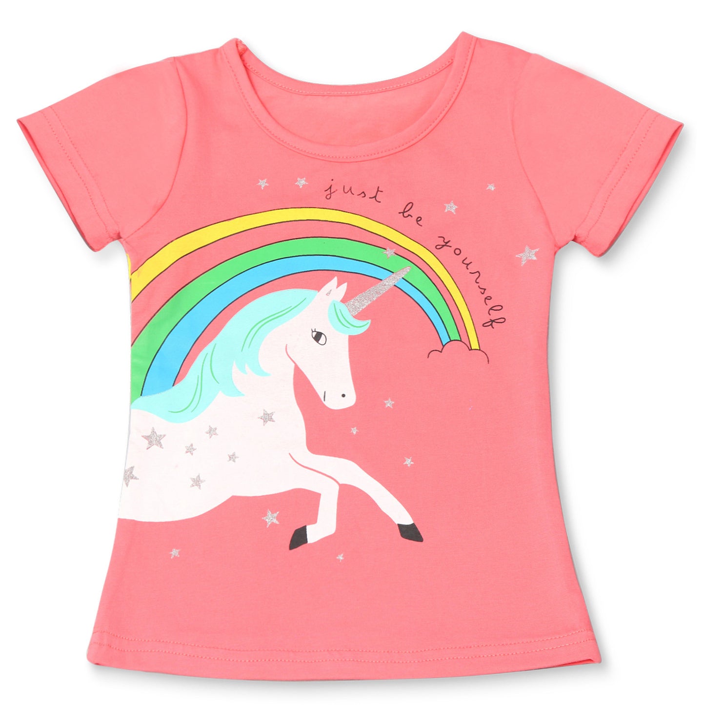 Moda linda caricatura para niños manga corta