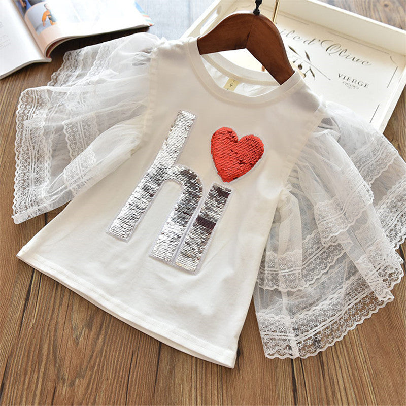 Moda linda caricatura para niños manga corta
