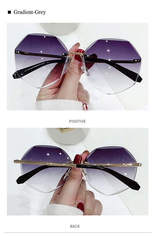 Lunettes de soleil à la pointe de la technologie Lunettes de soleil polygonales pour femmes