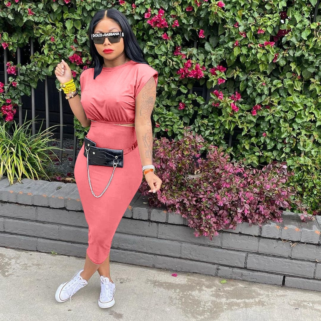 Jupe tailleur deux pièces de couleur unie