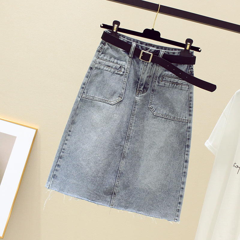 Nouvelle jupe trapèze fine taille haute, jupe sac hanche, jupe mi-longue, Ins Tide