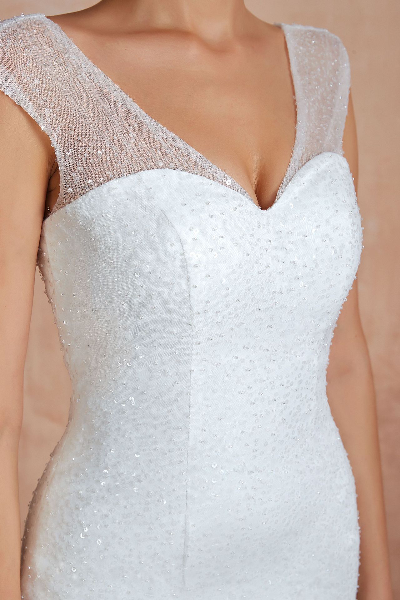 Nuevo Falda de cola de pez vestido de novia cola grande novia femenina hilo de plomo cintura