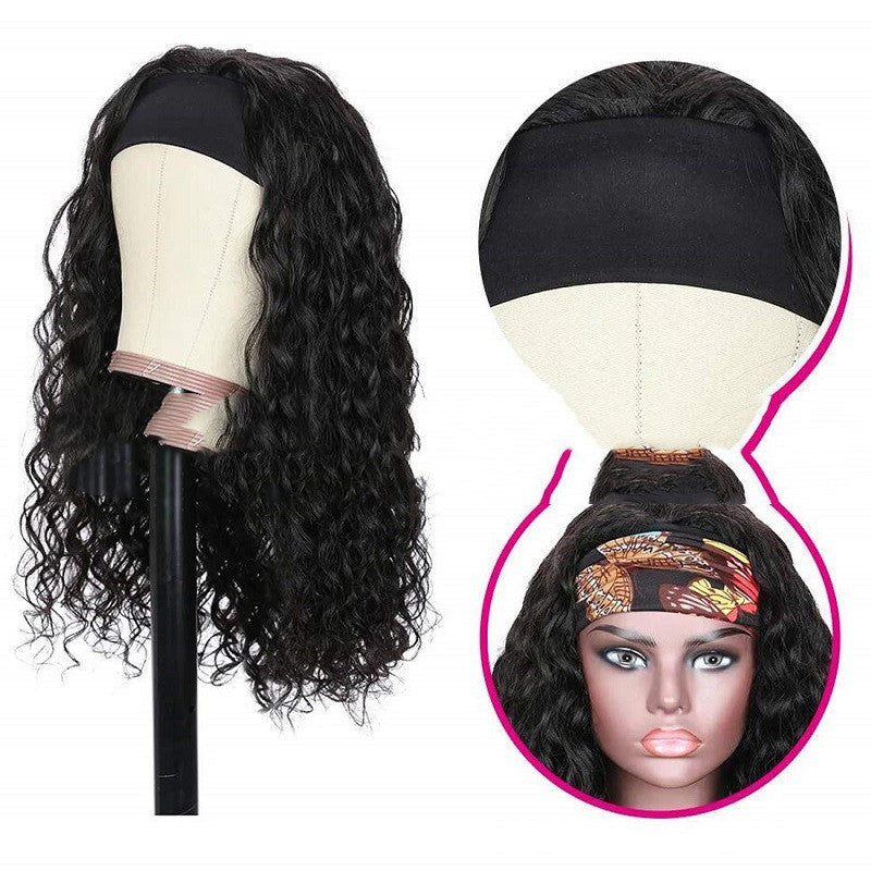 Peluca de banda, nuevo producto, peluca con pañuelo, peluca africana femenina con pañuelo en la cabeza, rollo pequeño