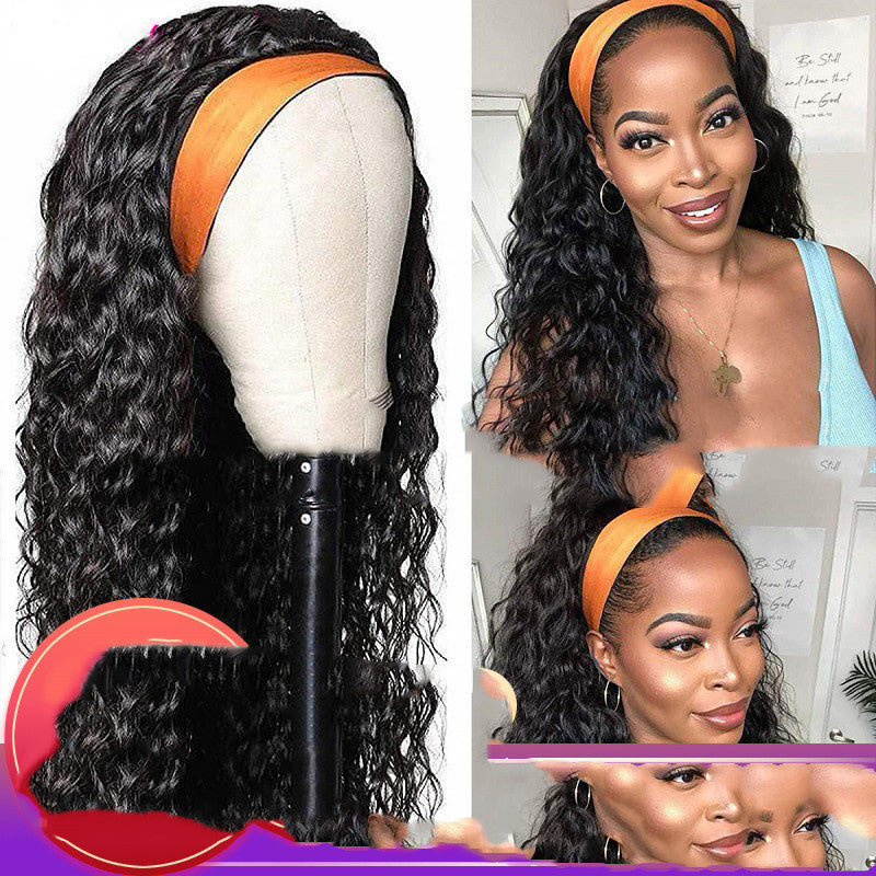 Peluca de banda, nuevo producto, peluca con pañuelo, peluca africana femenina con pañuelo en la cabeza, rollo pequeño