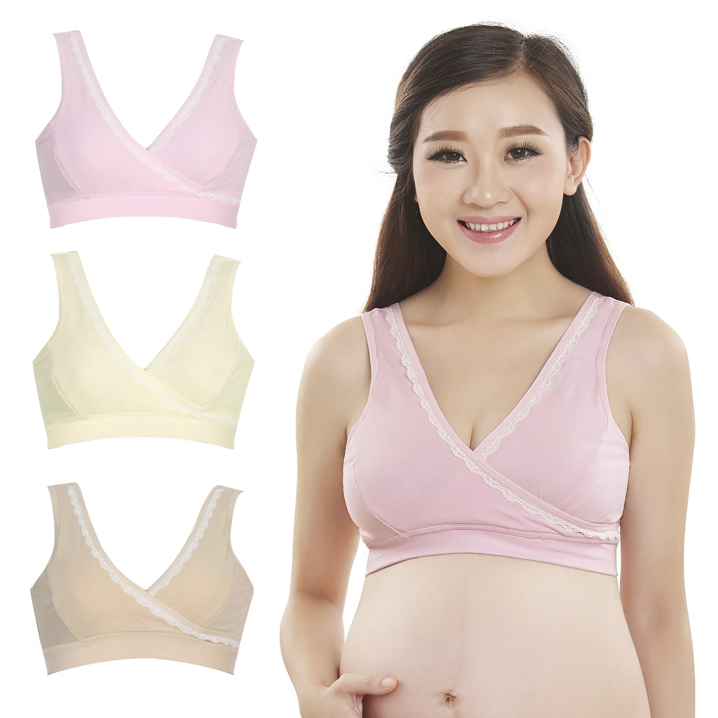 Soutien-gorge d'allaitement croisé en coton printemps-été