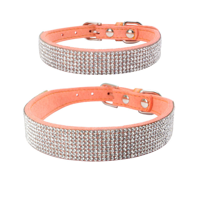 Collier pour chien en microfibre durable avec strass brillants et strass chauds