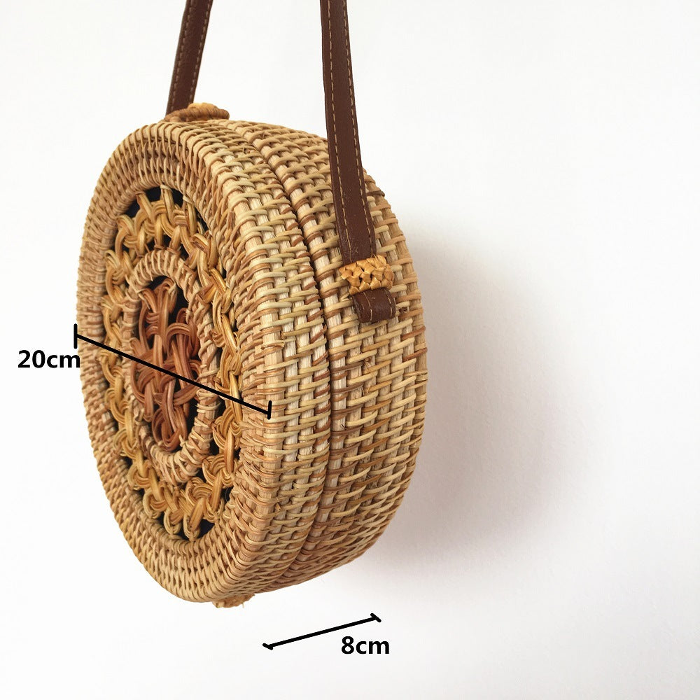 Bolso popular de la rota del bolso redondo de la paja del bolso de la playa