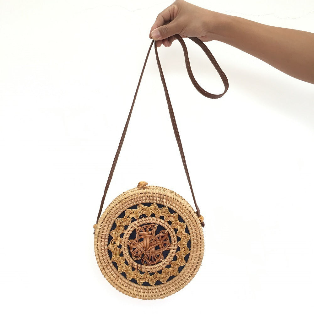 Bolso popular de la rota del bolso redondo de la paja del bolso de la playa