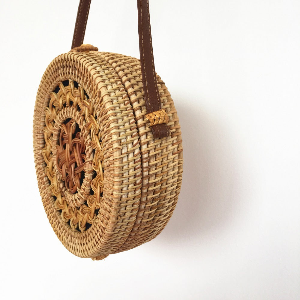 Bolso popular de la rota del bolso redondo de la paja del bolso de la playa