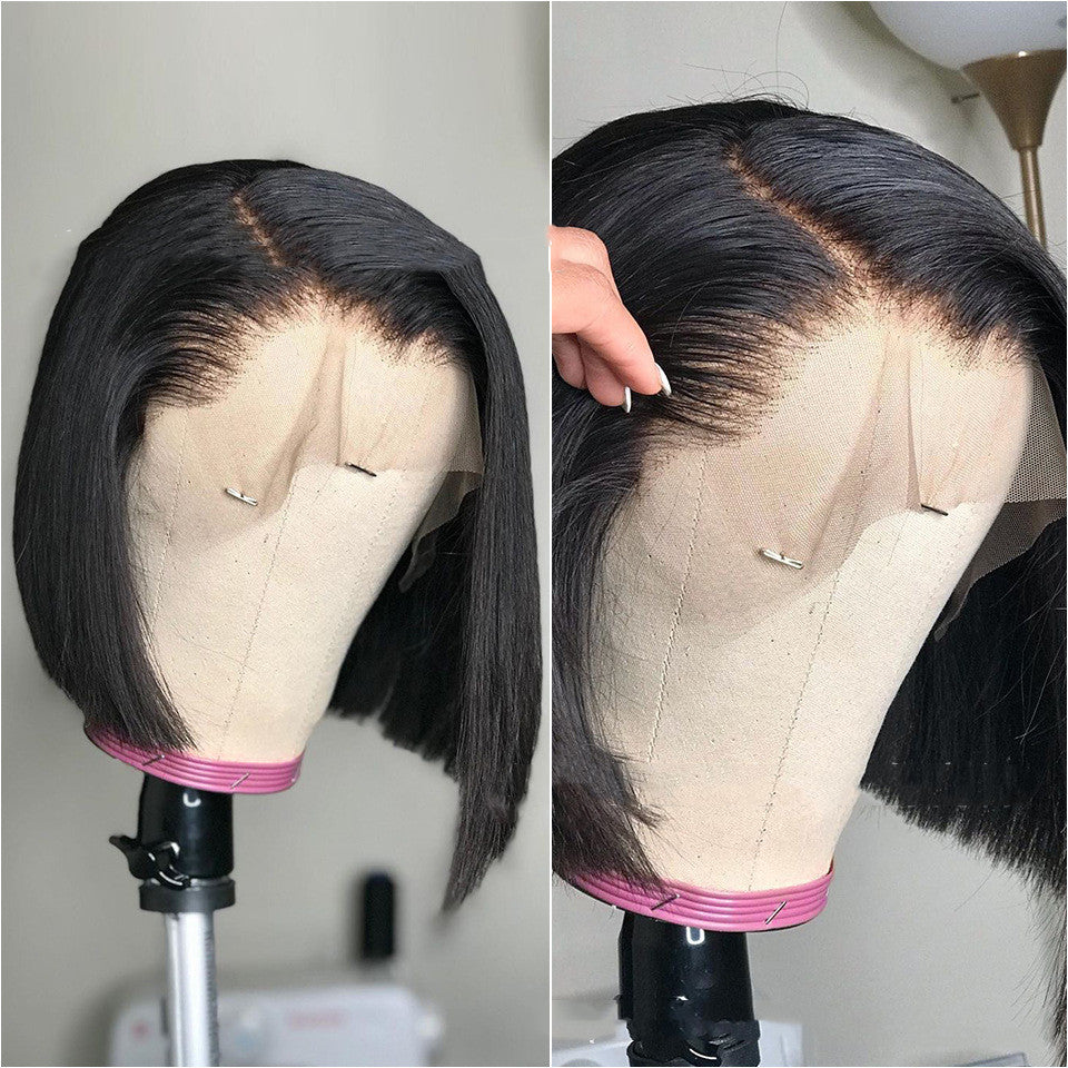 Perruque en dentelle frontale avec côté noir