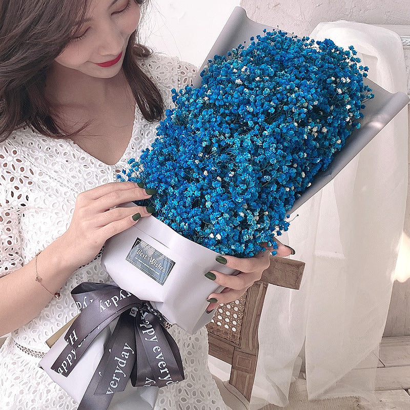 Cadeau de Saint-Valentin, cadeau de fête des mères, bouquet de fleurs de gypsophile, grand coffret cadeau, cadeau d'anniversaire, fleur éternelle