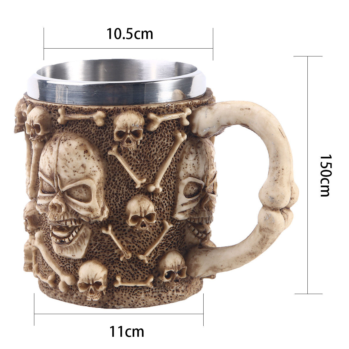 Verre à vin en résine avec tête de mort, décoration d'intérieur