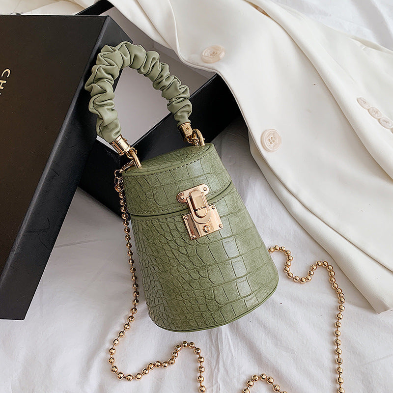 Bucket Bag Pattern Fold Handbag Chain Popular Shoulder Bag Messenger Female Bag