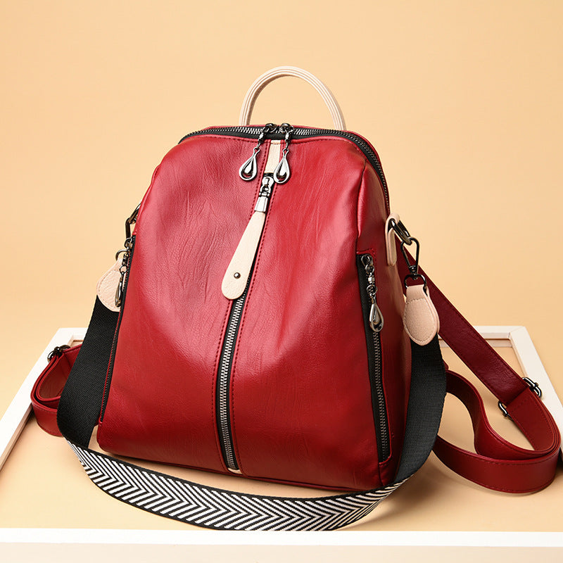 Nuevas mochilas para mujer, mochilas de cuero suave, moda