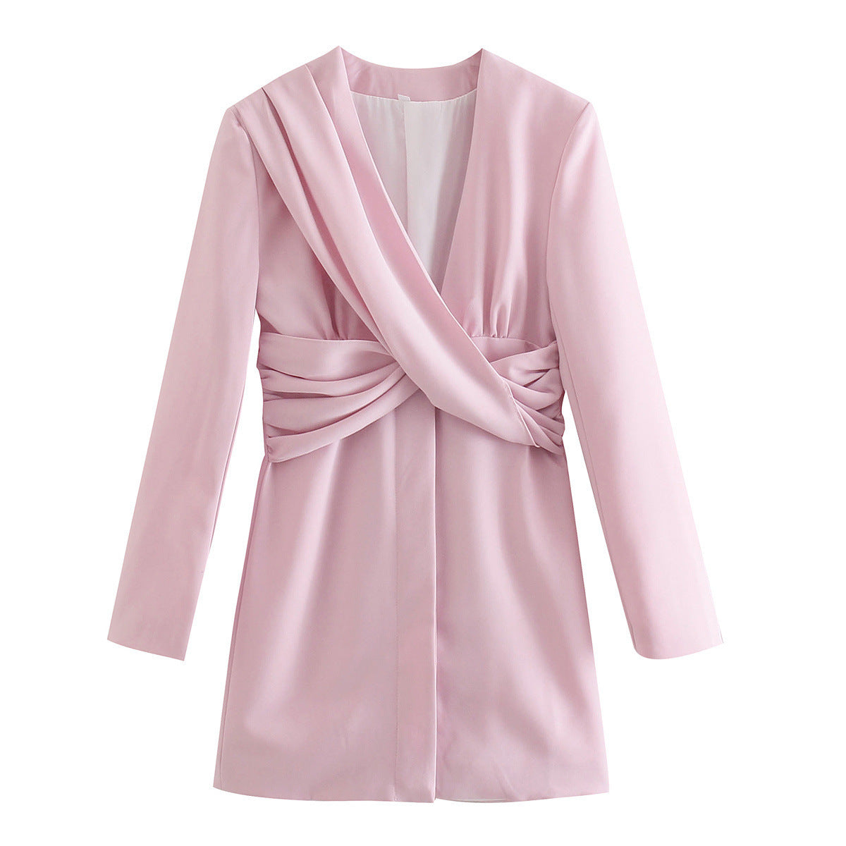 Casual V Neck Dresses Elegant Long Sleeve Mini Dresses Female Ladies
