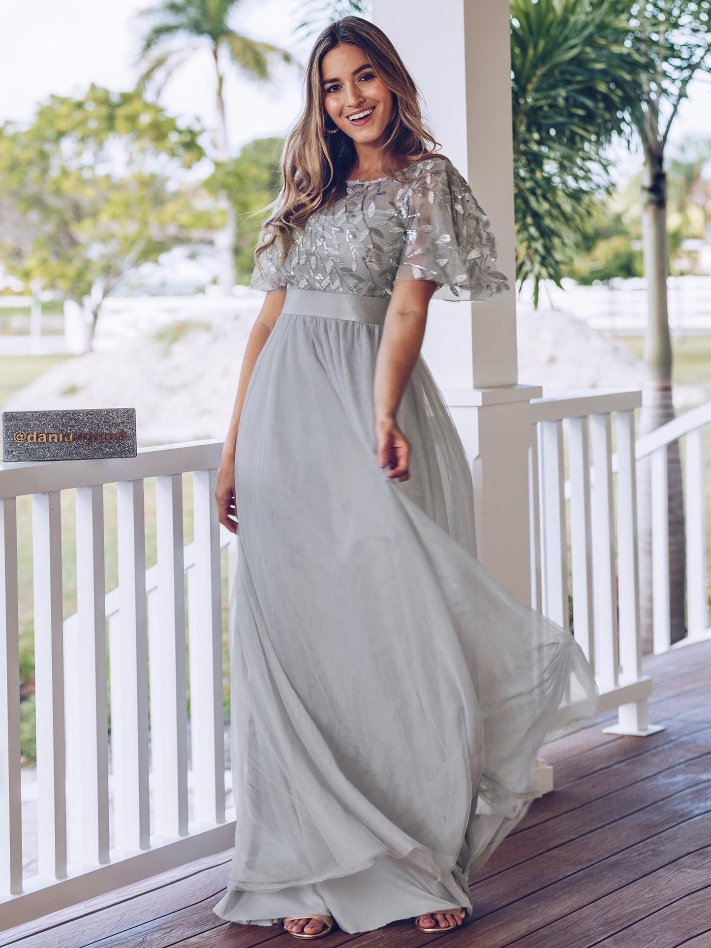 Bridesmaid Dress Sequin Mesh Evening Dress