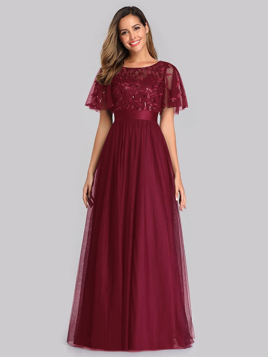 Bridesmaid Dress Sequin Mesh Evening Dress