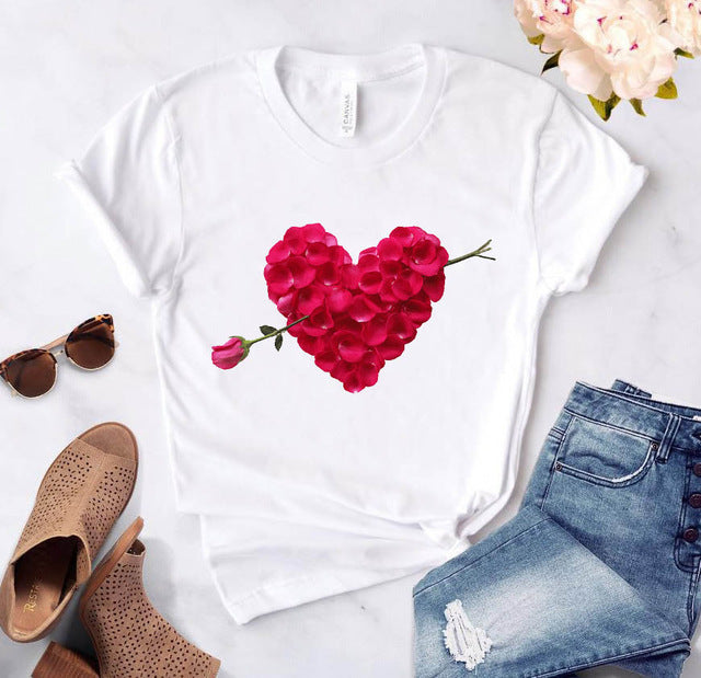 T-shirt ample à manches courtes pour la Saint-Valentin